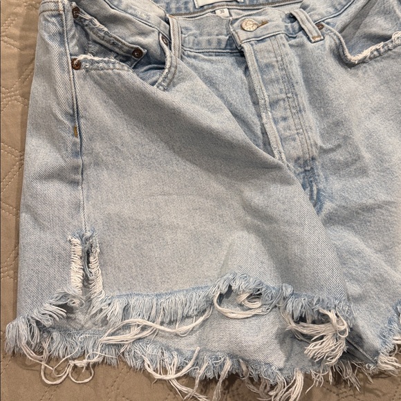 Agolde Light Blue Button-Fly Short - Picture 12 of 12